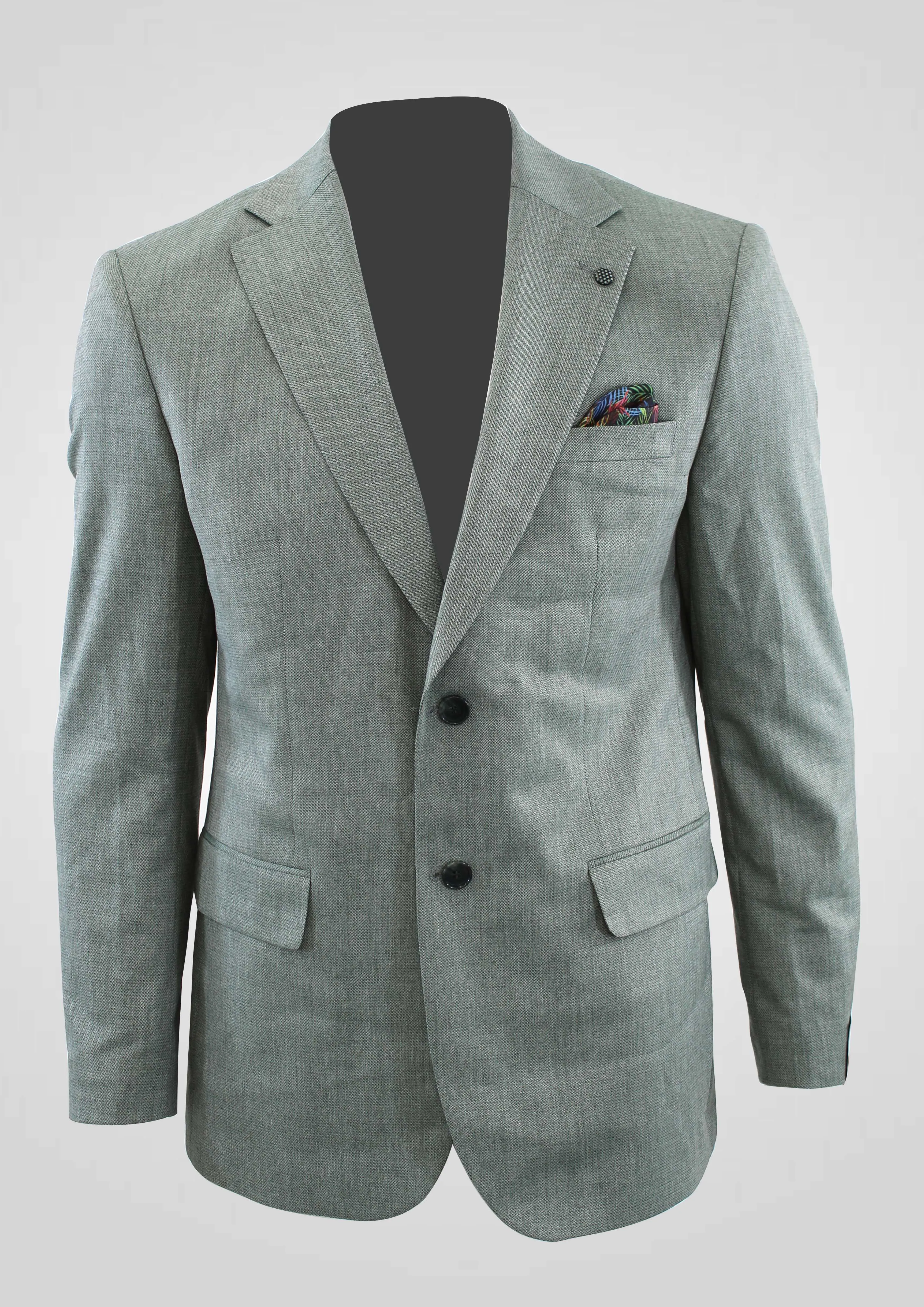 MEHMET,SOLID-2BT NOTCH-BASIC-JACKETS-PB-B237-GREEN