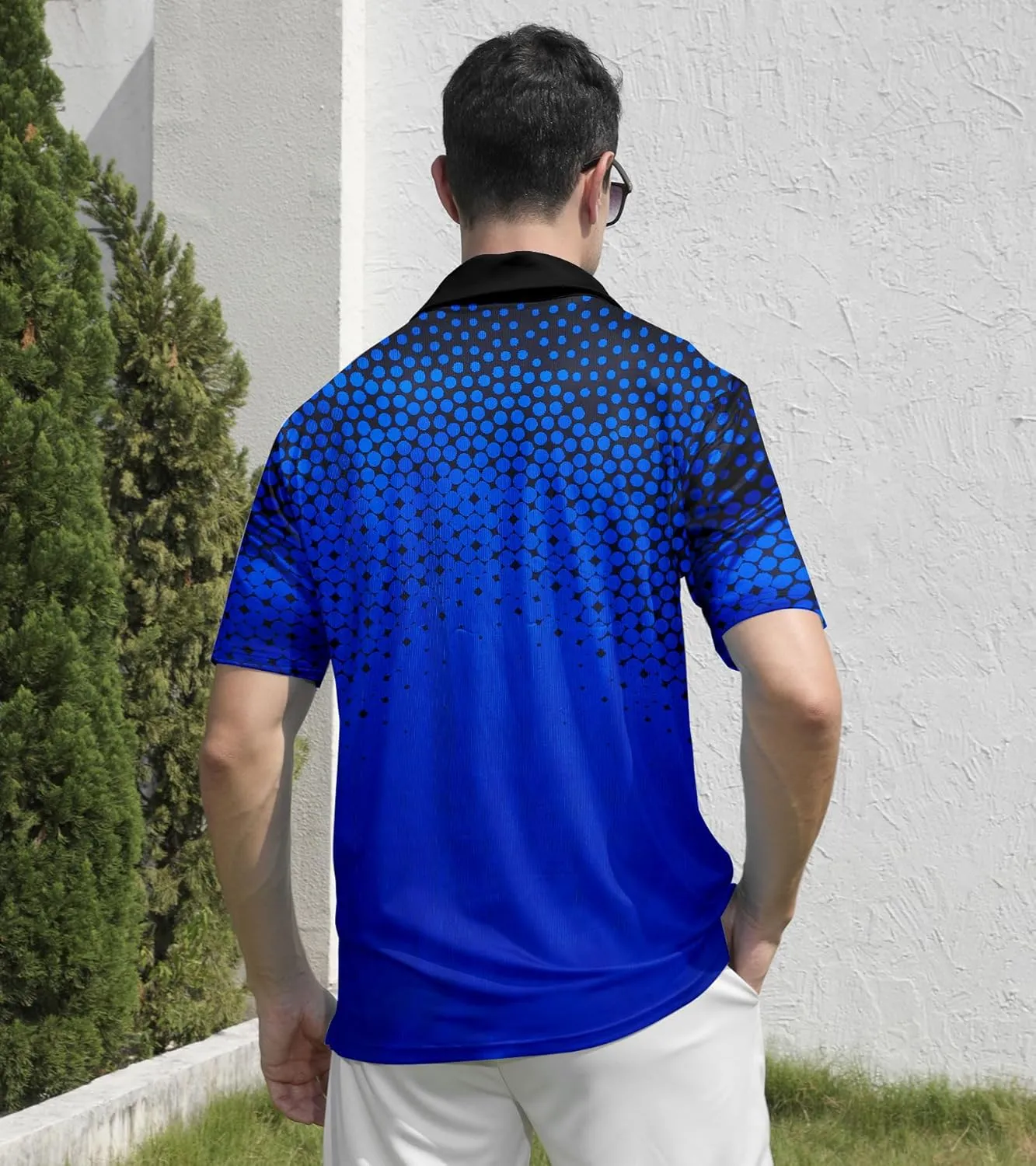 Mens Golf Shirts Short Sleeve Dry Fit Athletic Moisture Wicking Golf Polo Performance Printed Collared Polos