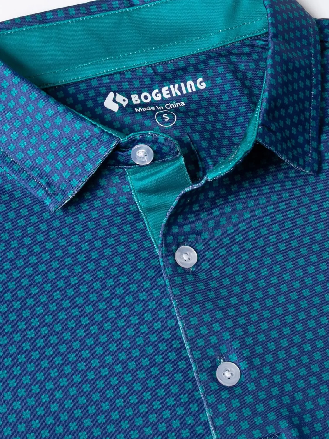 Mens Golf Shirts Short Sleeve Print Dry Fit Moisture Wicking Performance Polo Shirt