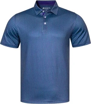 Mens Golf Shirts Short Sleeve Print Dry Fit Moisture Wicking Performance Polo Shirt