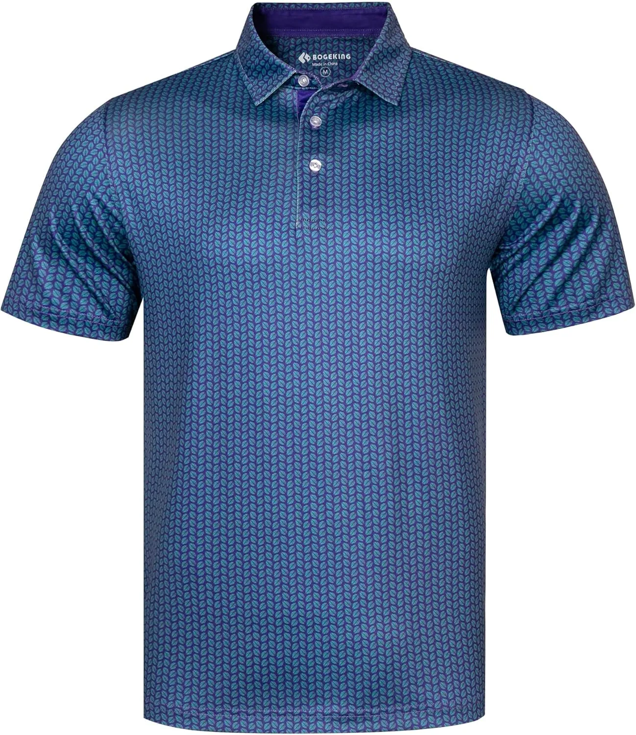 Mens Golf Shirts Short Sleeve Print Dry Fit Moisture Wicking Performance Polo Shirt
