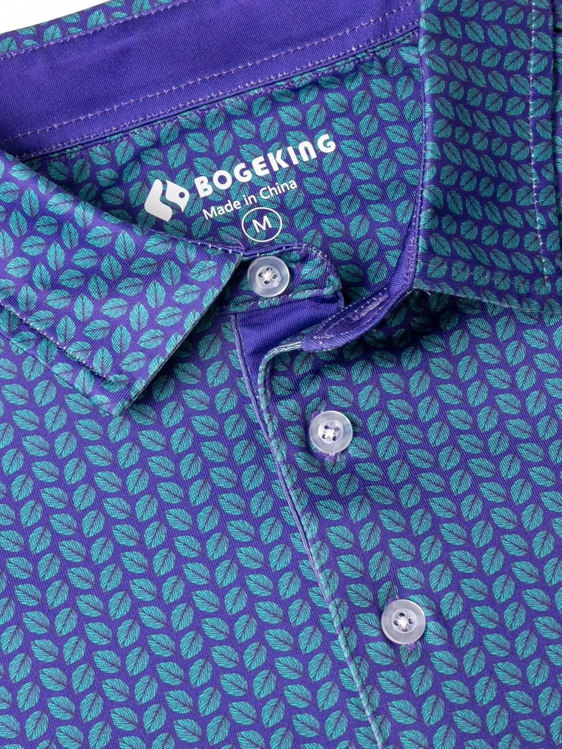 Mens Golf Shirts Short Sleeve Print Dry Fit Moisture Wicking Performance Polo Shirt