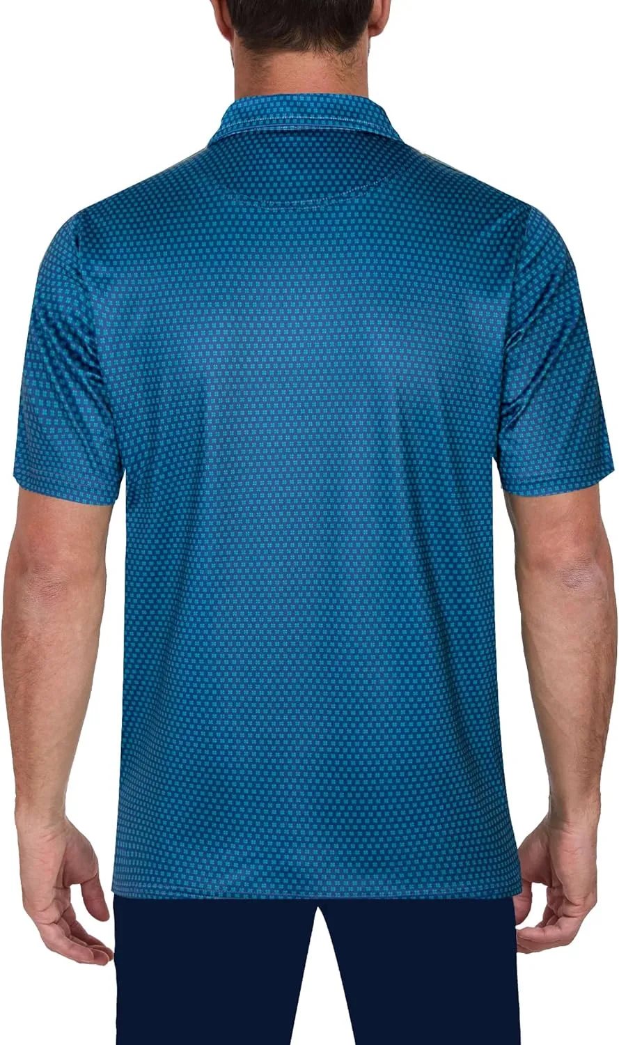 Mens Golf Shirts Short Sleeve Print Dry Fit Moisture Wicking Performance Polo Shirt