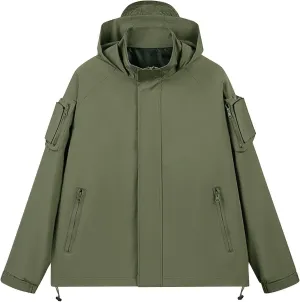 Mens Windproof Jacket Lightweight Hooded Rain Jacket Outdoor Mountain Sport Jacket Shell Jacket Windbreaker Raincoat