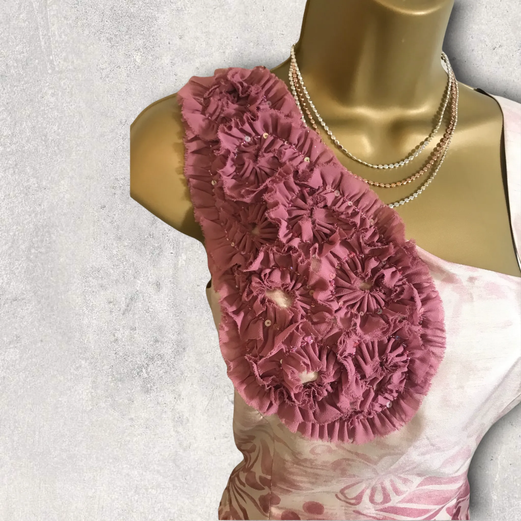 Michel Ambers Pink & Cream Dress UK 10 US 6 EU 38 BNWT RRP £199