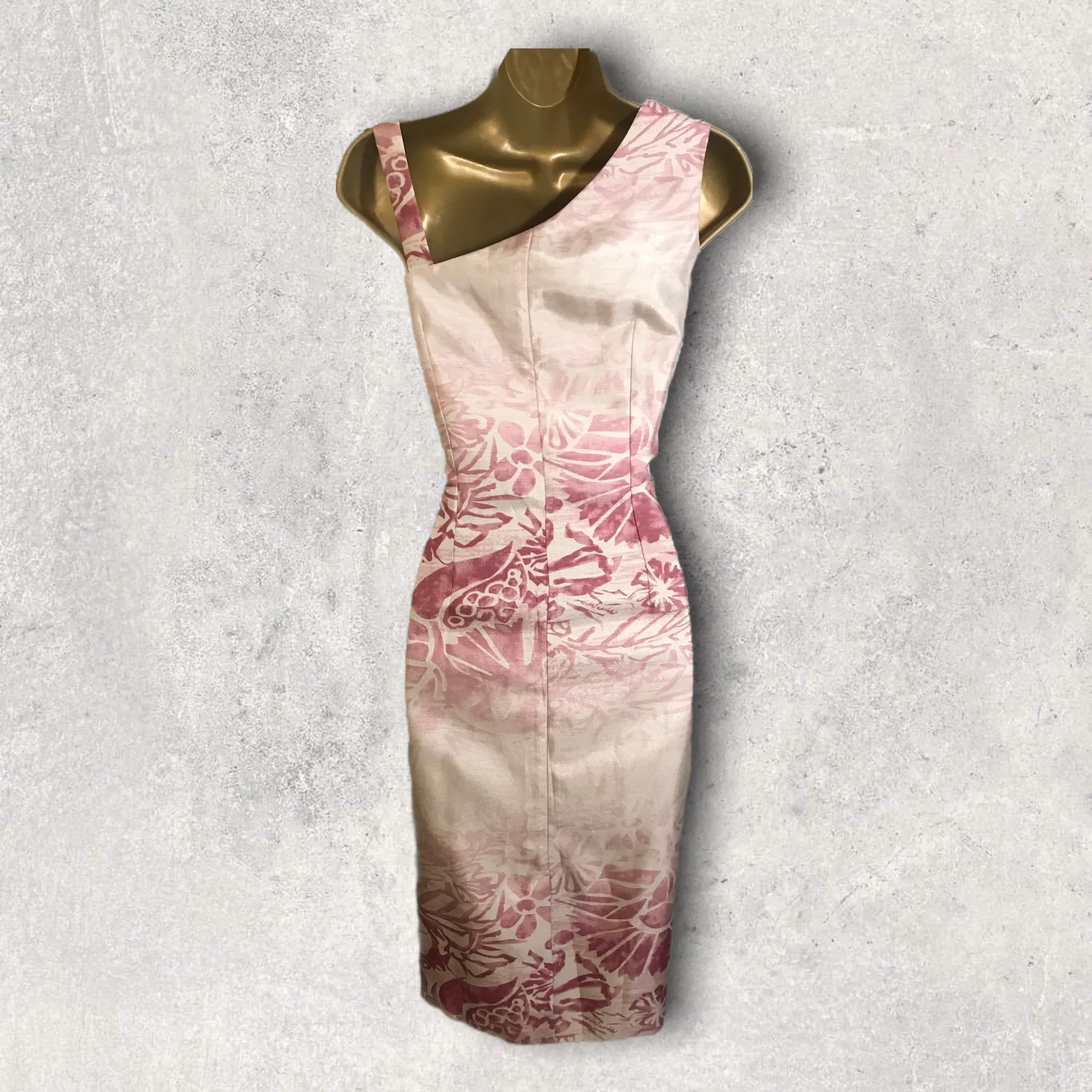 Michel Ambers Pink & Cream Dress UK 10 US 6 EU 38 BNWT RRP £199