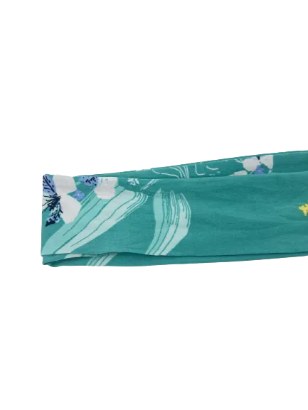 Narrow Aqua Green Floral Sash Belt, 66x2
