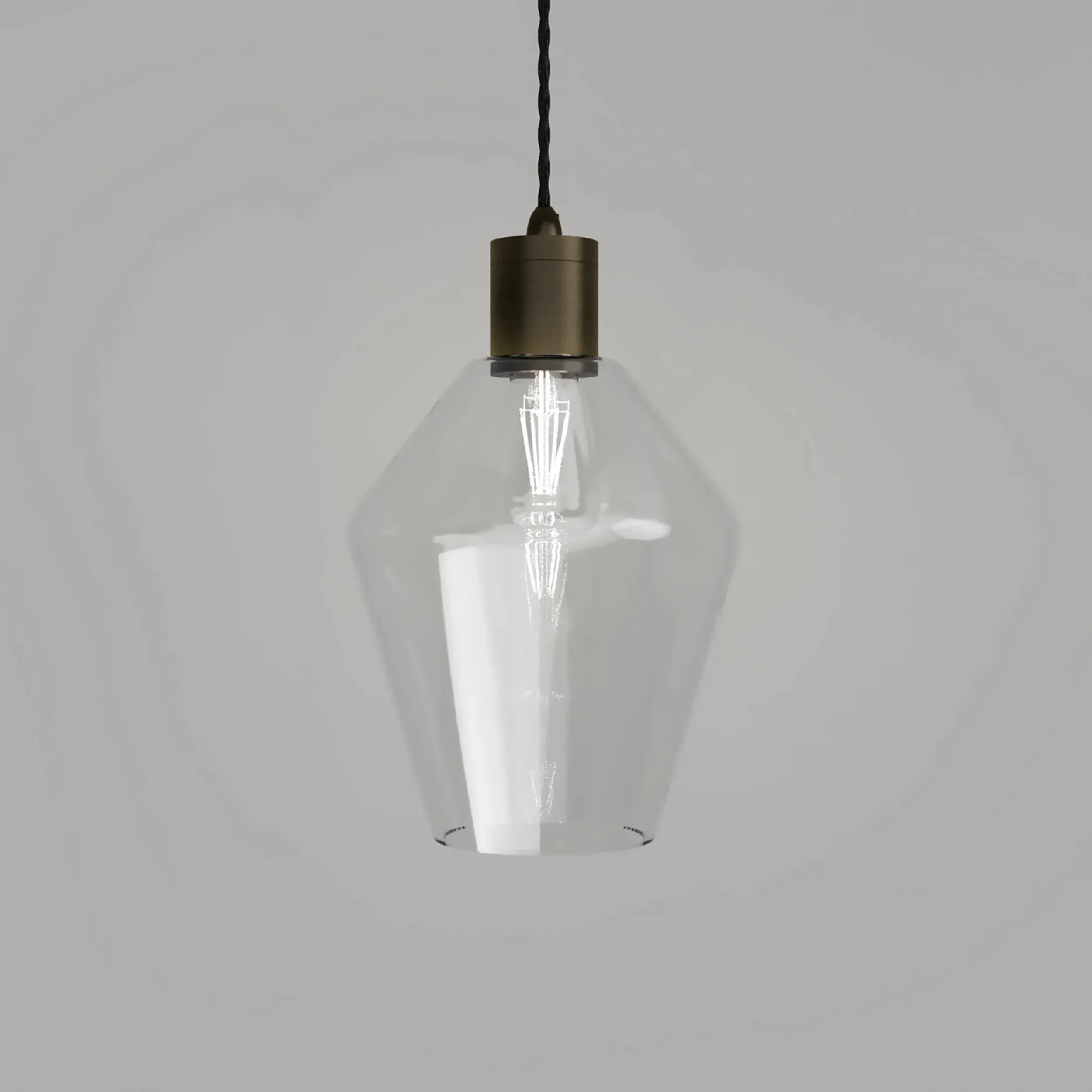 Parlour Geo Pendant - Iron/Clear