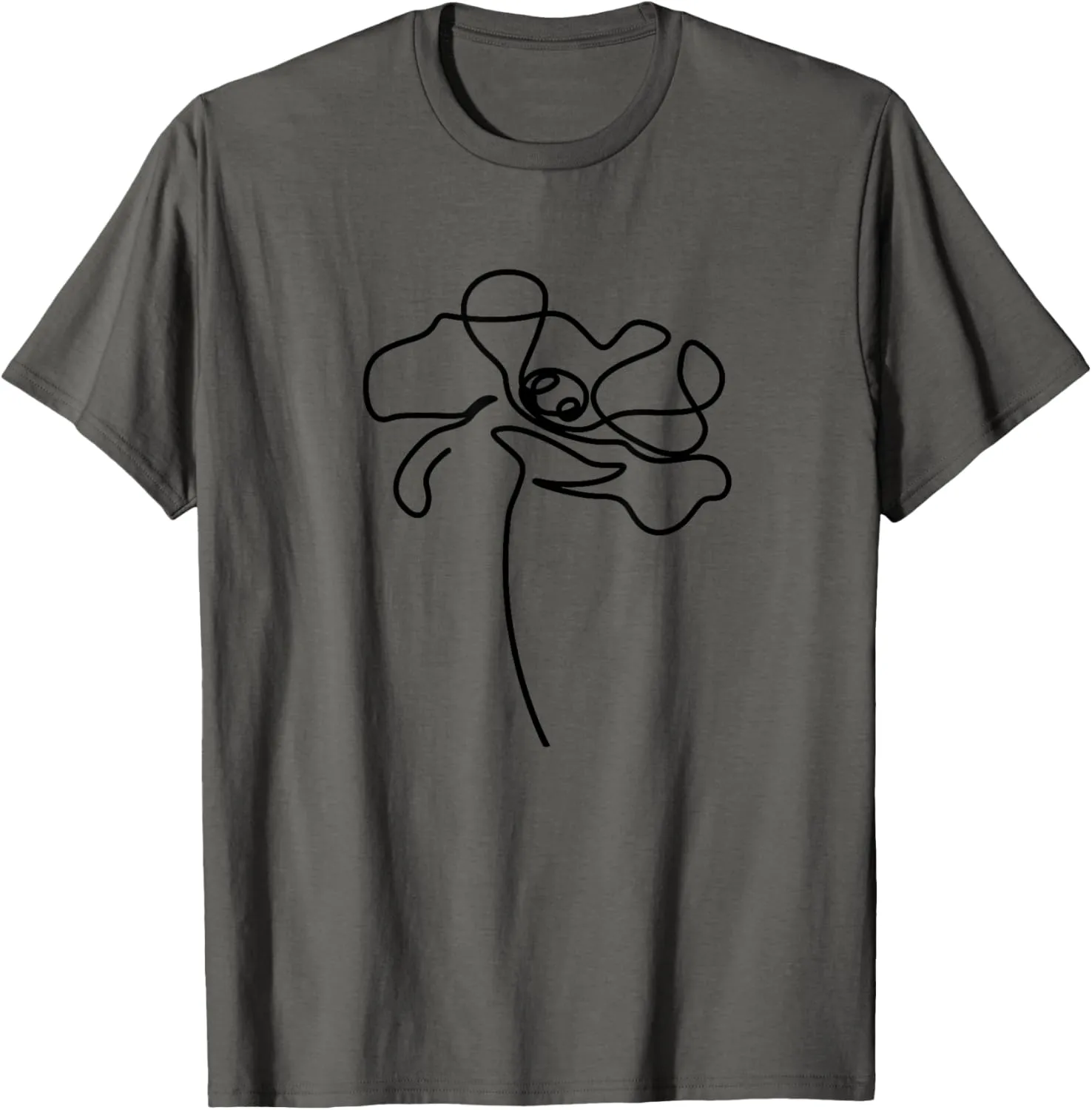 Poppies line art illustration flowers abstract poppy flower T-Shirt