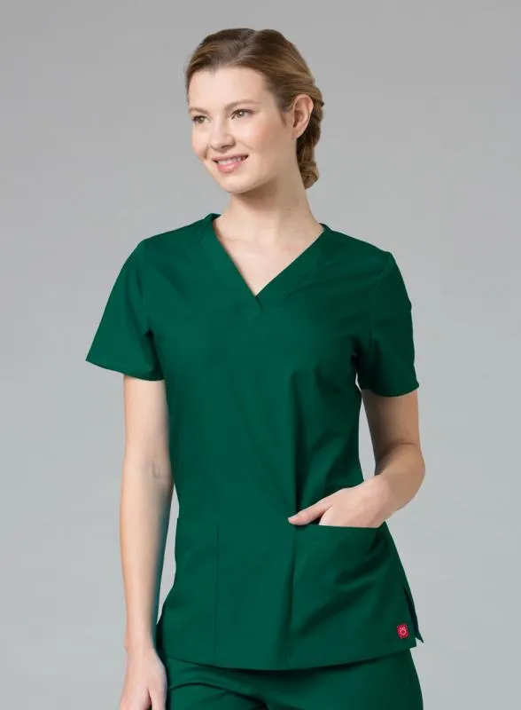 Red Panda V-Neck Two Pocket Top