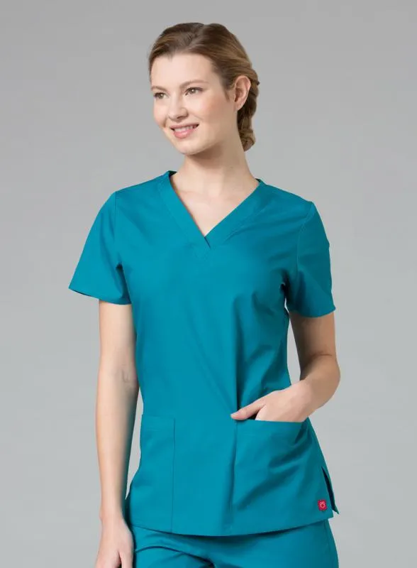 Red Panda V-Neck Two Pocket Top