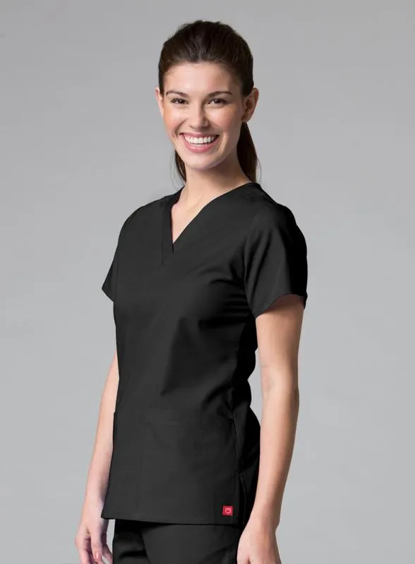 Red Panda V-Neck Two Pocket Top