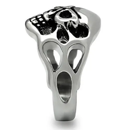 Sleek Stainless Skull Steel Ring - Timeless Elegance without Stones, Sleek Design, Unisex Fashion Ring