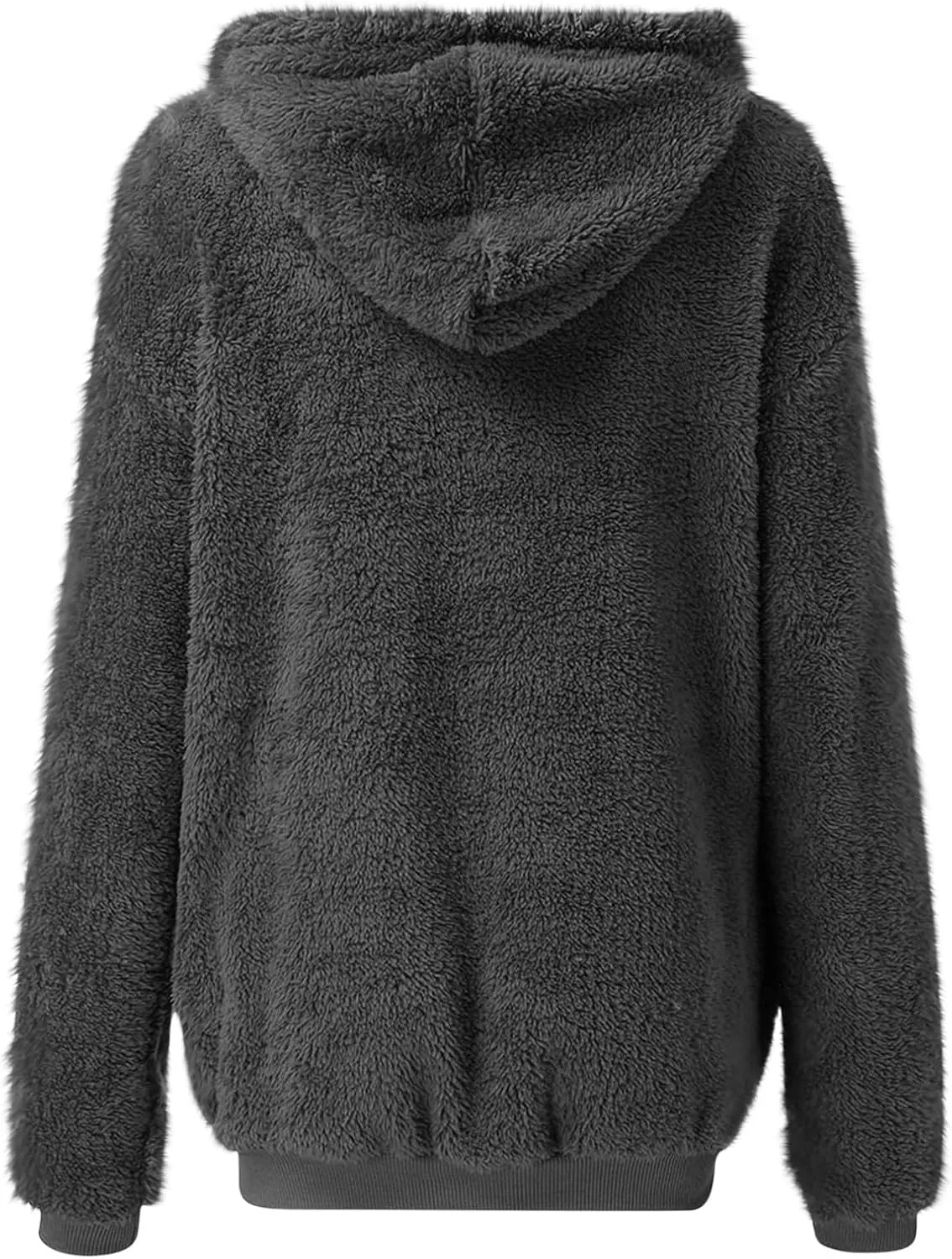Teddy Coat For Women Plus Size Dressy Casual Fuzzy Fleece Sherpa Jacket Full Zip Up Hooded Fluffy Coats Outwear