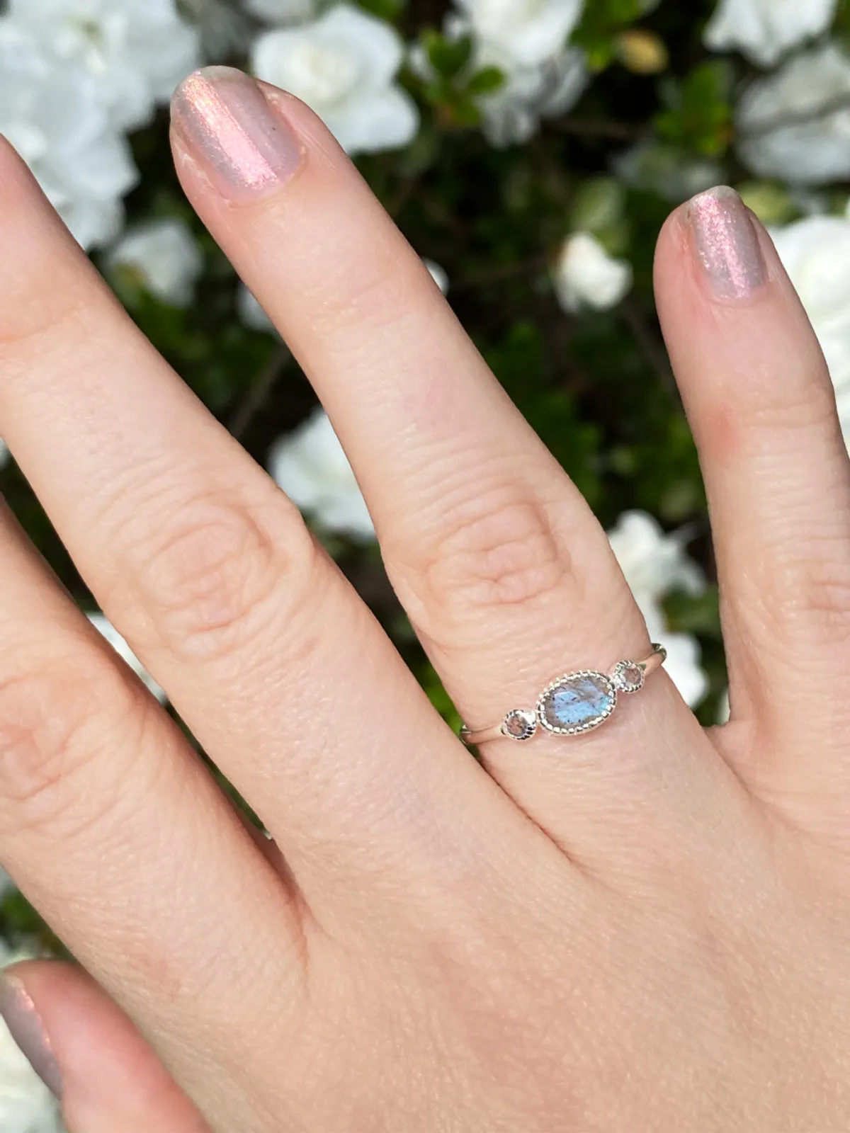 Triple Labradorite Ring