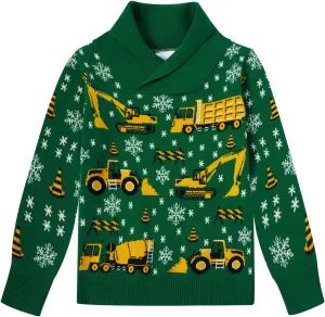 uideazone Boys Kids Ugly Christmas Sweater Novelty Toddler Knitting Xmas Lapel Pullover Jumper 18 Months-7 Years