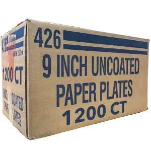 *WHOLESALE* 9" - Disposable - Uncoated - White - Lunch Plates | 1200 ct.