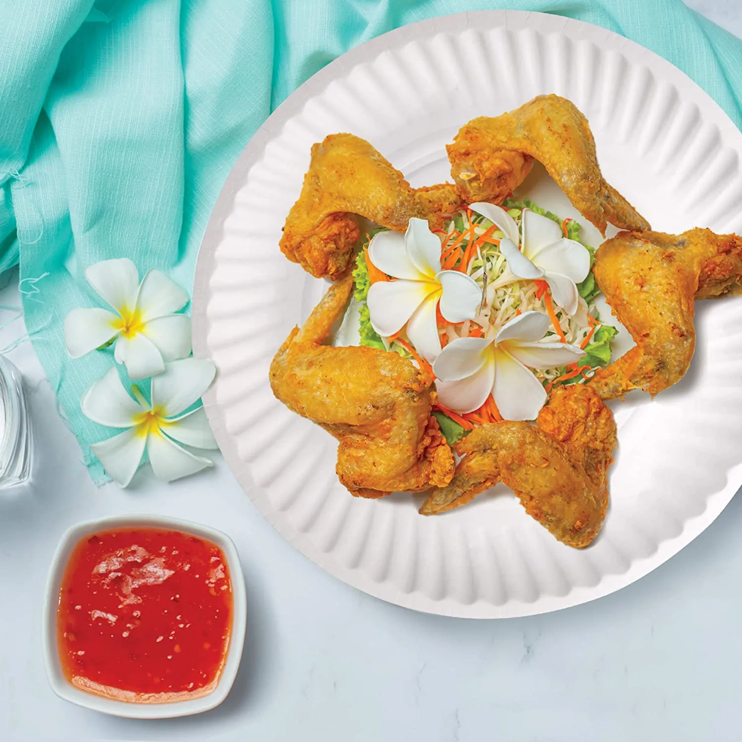 *WHOLESALE* 9" - Disposable - Uncoated - White - Lunch Plates | 1200 ct.