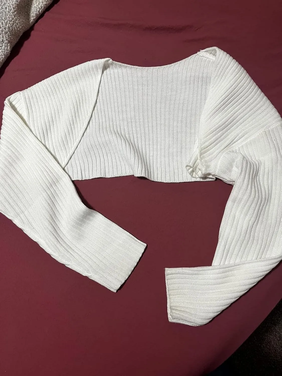Women's Crop Cardigan 2025 Bolero Shrug Y2K Outfits Cute Top Dress Cover Up Formal Long Sleeve Sweater