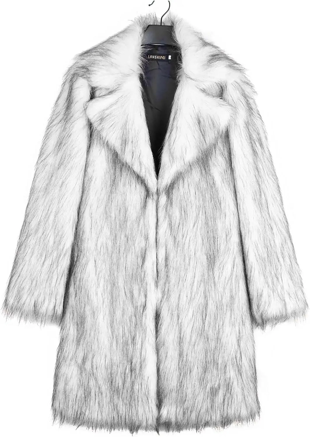 Women's Faux Fur Jackets Winter Fuzzy Cardigan Overcoat Fall Fashion Open Front Long Shaggy Coat Outerwear